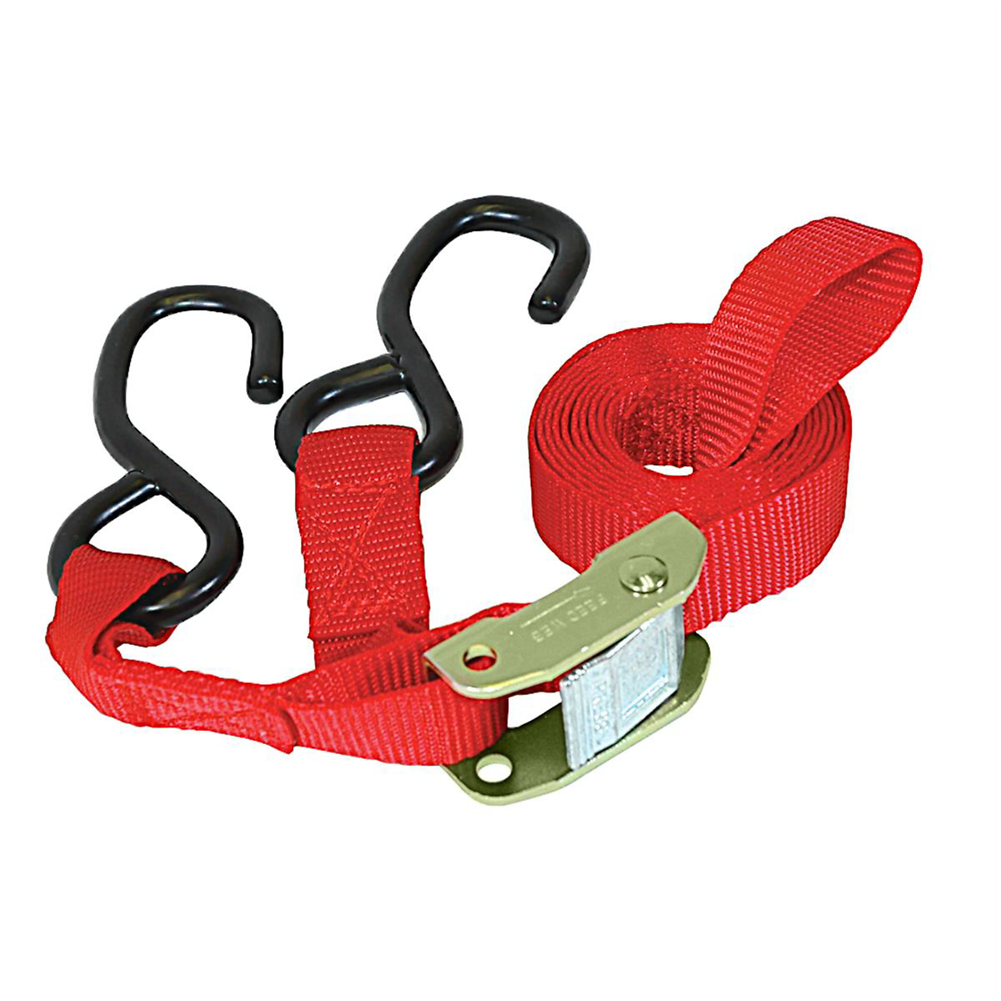 K-Tool International Tie Down Universal Tie Down Strap — 1in. x 10ft., 900-Lb. Capacity, PVC-Coated Hooks, Model# KTI73871